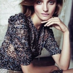 Isabel Marant Pour H&M Silk Rouched Blouse